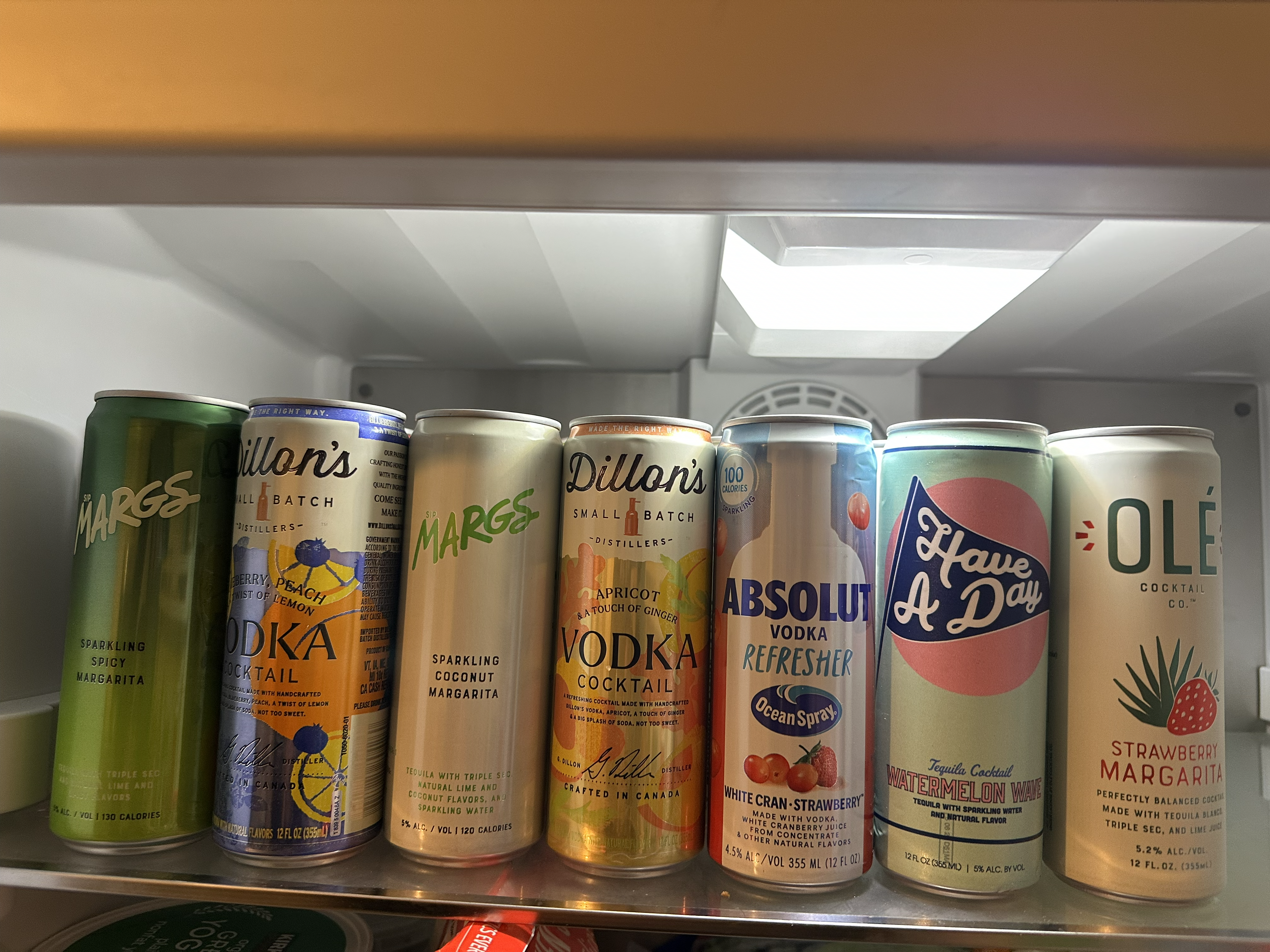 Seltzers in fridge
